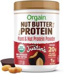 Orgain X Justin’S Organic Vegan Nut Butter Protein Powder, Chocolate Peanut Butter- 20g Plant Protein, 1g Sugar, Gluten Free, No Dairy, Soy Ingredients, or Artificial Flavors, 1.17 lb