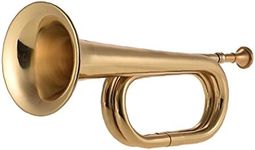 B Flat Bugle Call Trumpet Cavalry Horn Brass Instrument with Mouthpiece for School Band