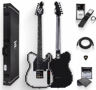 Mojolnir 8-Bit Stage-T Pixel Electric Guitar, Original Inspired Design, Semi-Hollow Lightweight Build, Custom MTL-50 Alnico Pickups, Brass Compensated Bridge, Premium Hardshell Case Included