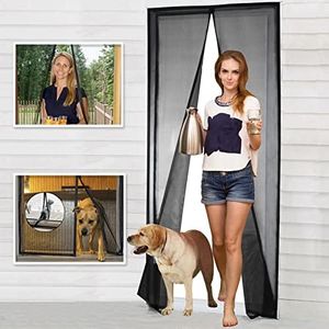 Magnetic Screen Door 2017 Mesh Screen Door with Magnets Fly Mosquitos Bug Insect Screen for Sliding Glass Door French Door Patio Door Full Frame Hook & Loop Hands Free Pet Friendly (36x82)