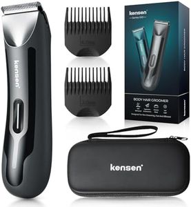 kensen Body Hair Trimmer for Men, Electric Groin Hair Trimmer, Rechargeable Ball Shaver Groomer, Replaceable Ceramic Blade Heads, Waterproof Wet / Dry Clippers, Male Pubic Hair Hygiene Razor