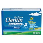 Claritin Rapid Dissolve Allergy Medicine, 24-Hour Non-Drowsy Relief 10 mg, 50 Tablets