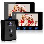 LQMEILI Wired Video Doorbell Intercom System, Video Doorbell Kit with 2-7” Color Monitor and HD Camera Night Vision for Home Security Video Door Phone Intercom…