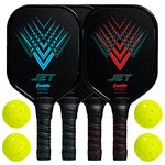 Franklin Sports - Aluminum Pickleball Paddle 4 Player Paddle and Ball Set- USA Pickleball (USAPA) Approved,Red/Blue