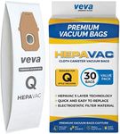 VEVA 30 Pack Premium HEPA Vacuum Bags Style Q Cloth Bag Work with Hoover UH30010COM Lightweight Upright Vacuum Cleaner, Model AH10000, AH10179