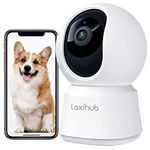 LAXIHUB Pet Dog Cameras with App, 2K 3MP Indoor Security Camera for Baby Cat Puppy, 360° Pan/Tilt Home Security, Night Vision, Motion/Sound Detection, Smart Tracking, 2-Way Talk, Work with Alexa(P2T)