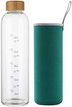 sunkey 32 oz Glass Water Bottle wit