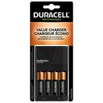 Duracell Charger with 4 AA Batteries, Green/black color