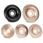 BLEKOO 5PC Angle Grinder Wood Carving Disc Set, for 4" or 4 1/2" Angle Grinder with 5/8" Arbor, Wood Shaper Carving Disc for Angle Grinder Attachments, Stump Grinder Teeth, Wood Shaping Tools