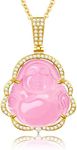 TIKCAUZ Buddha Necklace Bling Pink 