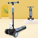 R for Rabbit Road Runner Astro Kids Scooter, Multi Level Adjustable Height, Smart Fold & PU LED Wheels Kick Scooter with Brake for 3+ Years Kids, Weight Capacity Upto 75kgs|6 Months Warranty|(Black)