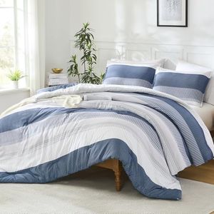 Litanika Queen Comforter Set Mineral Blue - 3 Pieces Lightweight Fluffy Bedding Comforter Sets, All Season Down Alternative Comforter (1 Comforter, 2 Pillowcases)