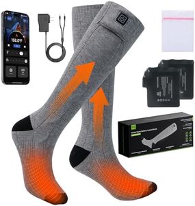 Minthouz Heated Socks, APP Control, 7.4V 5000mAh Rechargeable Battery Powered Smart Foot Warmers Thermal Socks for Men Women, Washable for Winter Fishing Cycling Skiing Skating Hiking Camping