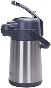 GiNT 74oz Coffee Airpot Thermal Carafe Dispenser with Pump, Stainless Steel Vacuum Insulated Lever-Action Airpots for Coffee to Keep Hot/Cold Retention (2.2L)