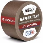 Real Professional Premium Grade Gaffer Tape by Gaffer Power® - Made in the USA - Brown 3 Inch X 30 Yards - Heavy Duty Gaffers Tape - Non-Reflective - Multipurpose - Better Than Duct Tape