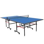 Stiga Advantage Lite Recreational Indoor Table Tennis Table 95% Preassembled Out of Box with Easy Attach and Remove Net, Blue, one Size