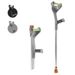 Folding Elbow Crutches for Adults Women Men,Lightweight Height Adjustable Crutches with Comfy Handle, Ergonomic Grip Forearm Crutches,with Non-Slip Base Mobility and Walking Aids Black (Grey, 1 Unit)