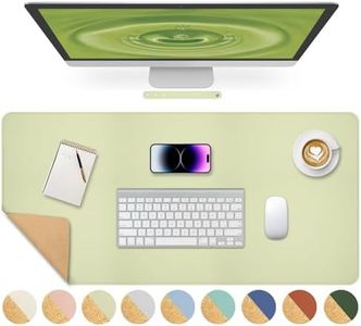 Giecy Desk Mat, Cork PU Leather Desk Pad, Computer Laptop Desk Protector Pad, Dual-Side Keyboard Mouse Mat Pads Writing Mat for Home Office Gaming Working (Pastel Green, 80 x 40 cm)