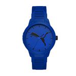 PUMA Watch for Men Reset, Three Hand movement, 43mm Blue Polycarbonate case with a Polyurethane strap, P5014