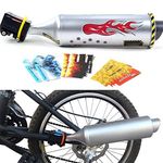 1PC Bike Exhaust Bicycle Exhaust Sound System Bike Turbo Exhaust Pipe Mini Carbon Round Muffler Exhaust Motorcycle Noise Maker Cycling Accessories