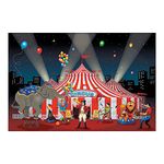 Fun Express Circus Big Top Tent Banner - 9 Feet Long - Carnival Birthday Party Decor and Supplies - VBS Vacation Bible School Supplies/Decor