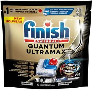 Finish Quantum UltraMax Dishwasher Detergent Tabs for Diamond Shine, Removes burnt-on stains & 24hr Dried on stains, No pre rinse needed, 21 Tablets