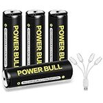 POWER BULL USB AA Battery Lithium, 