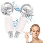 APOMOONS 2pcs Ice Globes for Facials, ice globes for face and Eyes, ice balls for face, Facial Ice Globes Skin Care Tools for Brighten Tighten Skin Hot & Cold Use (White)