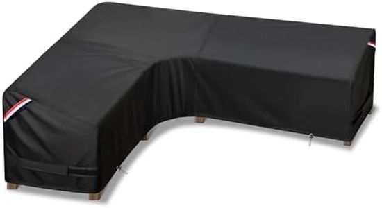KylinLucky Waterproof Patio Sofa Cover L-Shaped 83"x104" - Heavy-Duty 600D Polyester, All-Weather UV Resistant Outdoor Sectional Couch Cover Black