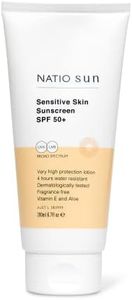 Natio Australia Sensitive Skin Sunscreen SPF 50+ 200ml - Dermatologically Tested & Fragrance Free UVA/UVB Sun Protection Lotion - 4 Hours Water Resistant - Vitamin E & Aloe Vera - Made in Australia