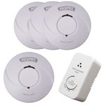 HiSPEC Smoke Alarms Heat Detectors and CO Detectors Fire Safety Kits: Fully Compliant to 2022 Scottish Legislation (3 Smoke / 1 Heat / 1 CO)