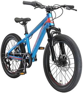 BIKESTAR VTT Vélo Tout Terrain 20" pour Enfants de 6-9 Ans | Bicyclette Cadre 11.5 Pouces 7 Vitesses Shimano, Hardtail, Freins Disque | Bleu