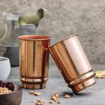 2activelife Simple Yet Chic Design Pure Copper Tumbler Set of 2 |Drinking Water with Copper Cups | Premium Quality Copper Tumblers for Home, Office, Hotel, Travel, and Gifting - 11.8 US Fl Oz