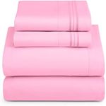 Hearth & Harbor Full Size Sheets - 4 Piece Bed Sheet Set, Hotel Luxury Double Brushed Bed Sheets - Extra Soft Bedding Sheets & Pillowcases, Full, Lilac