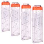 OIMIO Soft Bullet Clips 18-Darts Quick Reload Clips Magazine Clips for Nerf Toy Dart Gun 4pcs (Transparent white)