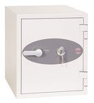 Phoenix Safe Company – FS1282K Titan Fire & Security Safe - Key Locking - Twin Locking Bolts - White Paint Finish - 25 Litre Capacity - 34kg
