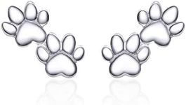 Gifts for Women Sterling Silver Stud Earrings for Women Girls Lovely Puppy Dog Paw Print Earring Ear Studs Piercing Hypoallergenic Fashion Jewelry