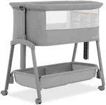 Dream On Me Calypso Portable Bassinet with Wheels in Grey