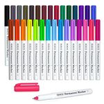 Shuttle Art Permanent Marker, 30 Colours Ultra Fine Tip Permanent Marker Pens, Assorted Colours, Works on Plastic, Wood, Stone, Metal and Glass for Kids Adult Coloring Doodling Marking