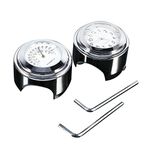 Motorcycle Handlebar Dial Clock + Thermometor Waterproof Glossy Aluminium Alloy (Pack of 2) Vehicle Modification