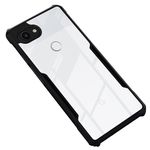 Mr. Case Back Cover Case for Google Pixel 3A | Flexible TPU Bumper Scratch Resistant Shockproof Protection | Camera Protection - Black Bumper & Transparent Back