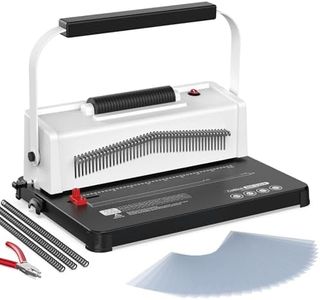 Epoium Spiral Coil Binding Machine: Homeschool Manual 46 Hole Puncher Spiral Binder with Electric Coil Inserter, Professional & Customizable Binding for Book Press, Paper, Binder Book, Notebook, White