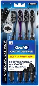 Oral B Cavity Defense 123 Black Toothbrush � Medium (Pack of 4)