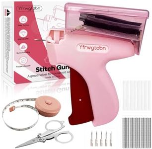 Stitch Gun for Glothes, Quick Stitch Sewing Gun, Handheld Stitch Gun,Quick Clothing Fixer, Tagging Gun for Clothing Includes 5 Needle, 1000 Black Fasteners, 1000 White Fasteners