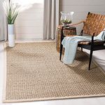 Safavieh Natural Fiber Collection NF114A Natural and Beige Seagrass Area Rug, 4 feet by 6 feet (4' x 6')