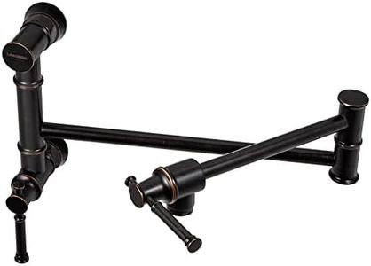 Oil Rubbed Bronze Pot Filler, Lava Odoro Contemporary Pot Filler Faucet Two-Attachment Wall Mount Folding Kitchen Pot Filler Faucet with Swing Arm, PF312-ORB
