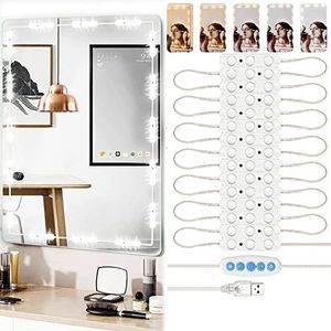 ILEBYGO Led Vanity Mirror Lights, Hollywood Style Vanity Makeup Strip Light, 16.7ft with Dimmable Color and 5 Brightness Level for Make up Vanity Table Set in Dressing Room (Mirror Not Include)