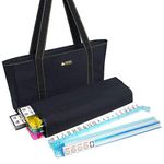 American Mah Jongg Set - 166 Premium Ivory Tiles, 4 All-In-One Rack/Pushers, Black Canvas Bag