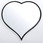 22 Inch Heart Wall Mirror with Black Metal Frame for Love Decor, Heart Shape Mirror for Home Decor-0974RZ-B