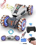 KB KAIBO Gesture Rc Car,1:12 4WD 2.4G Hand Controlled Rc Car with Spray, All Terrain Remote Control Car for Boys 8-12,Toys for 7 8 9 10 11 12+ Year Old Boys Gift Ideas for Birthday Christams-Gray